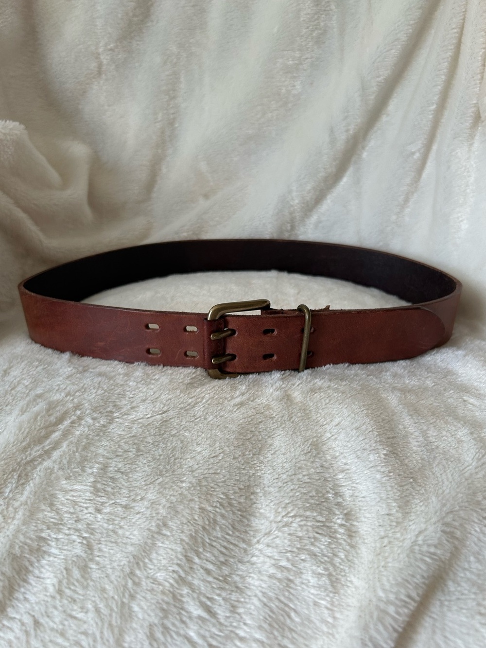 Gap brown genuine leather brass buckle belt size 34 italy